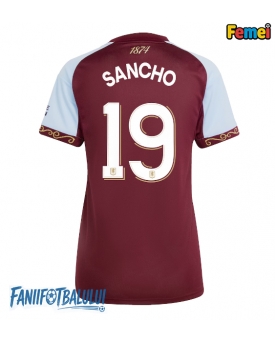 Aston Villa Jadon Sancho #19 Tricou Fotbal Replică 2025-26 Femei Acasa